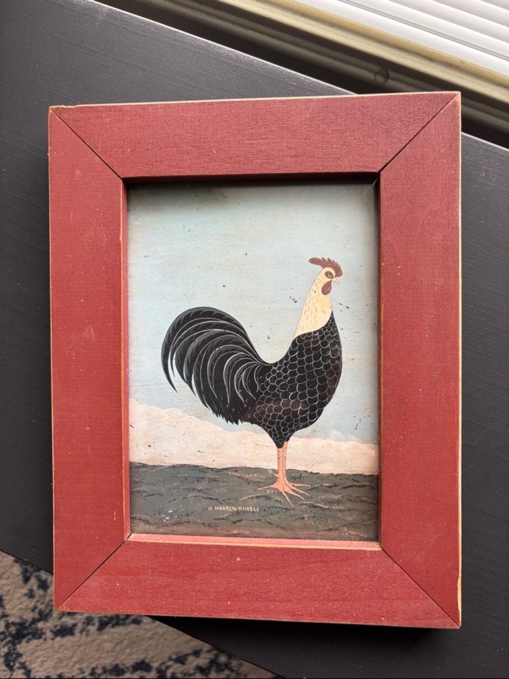 Vintage Warren Kimble East Facing Rooster Print
